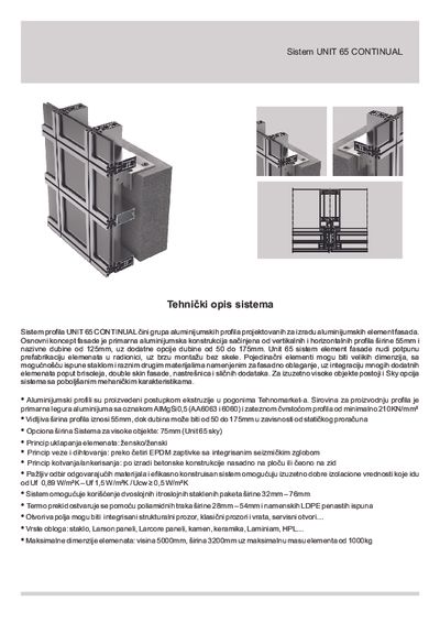 Kontinualni Unit 65 brošura