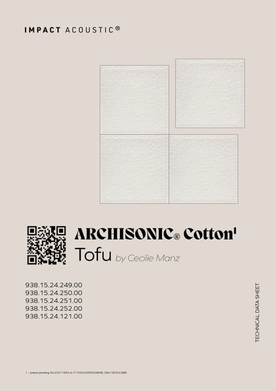 ARCHISONIC Cotton Tofu Zidni akustični panel