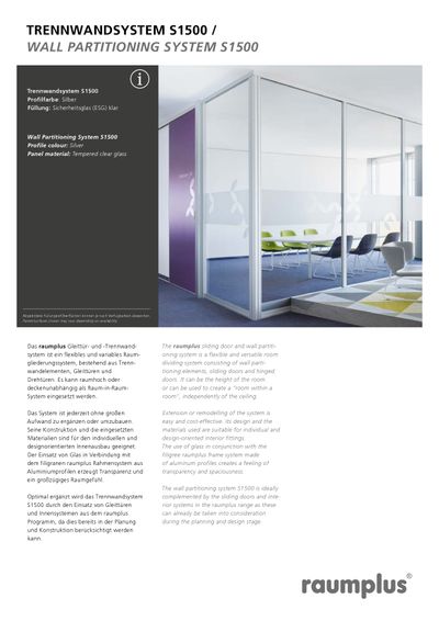 Wall partitioning system S1500
