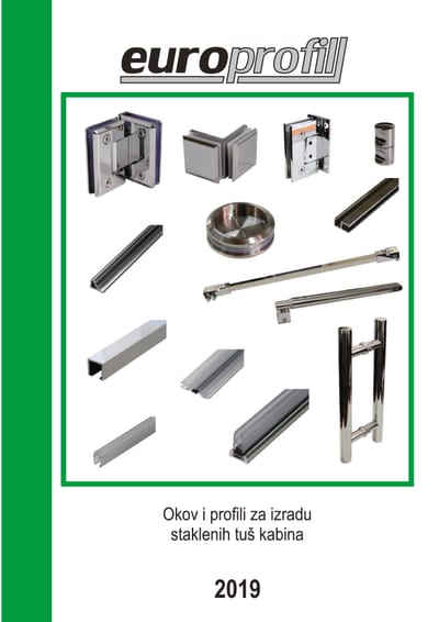Okov i profili za izradu staklenih tuš kabina 2019