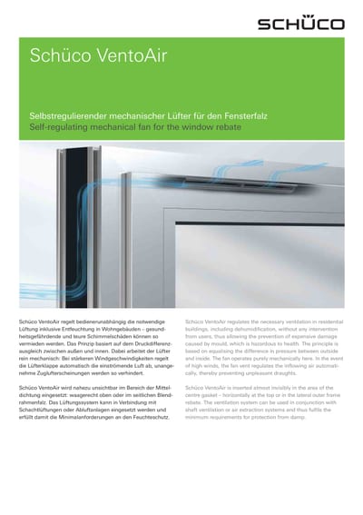 Schüco Ventilation System VentoAir - Decentralizovani sistem ventilacije