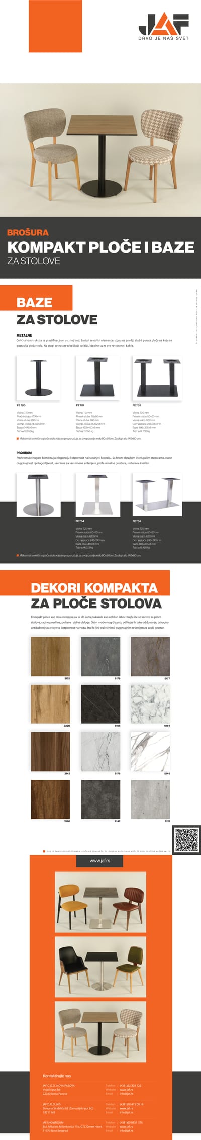 JAF Kompakt ploče i baze za stolove