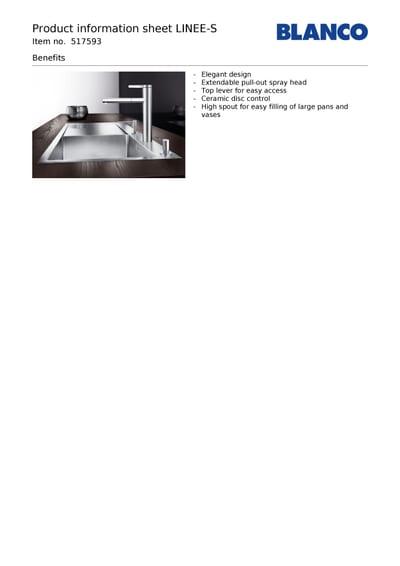 BLANCO LINEE-S kuhinjska slavina