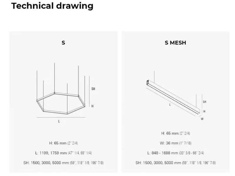 Hexagon LED visilica - Plafonska rasveta - 16090