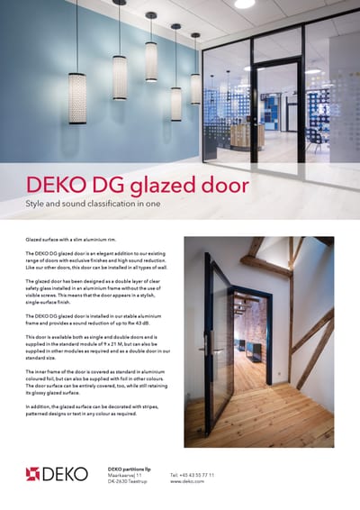 DEKO DG glazed door