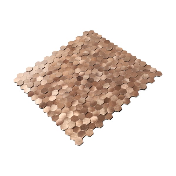 3D metalni mozaik LS-1807 – Heksagon bakar - Tapete i zidne obloge - źéidis
