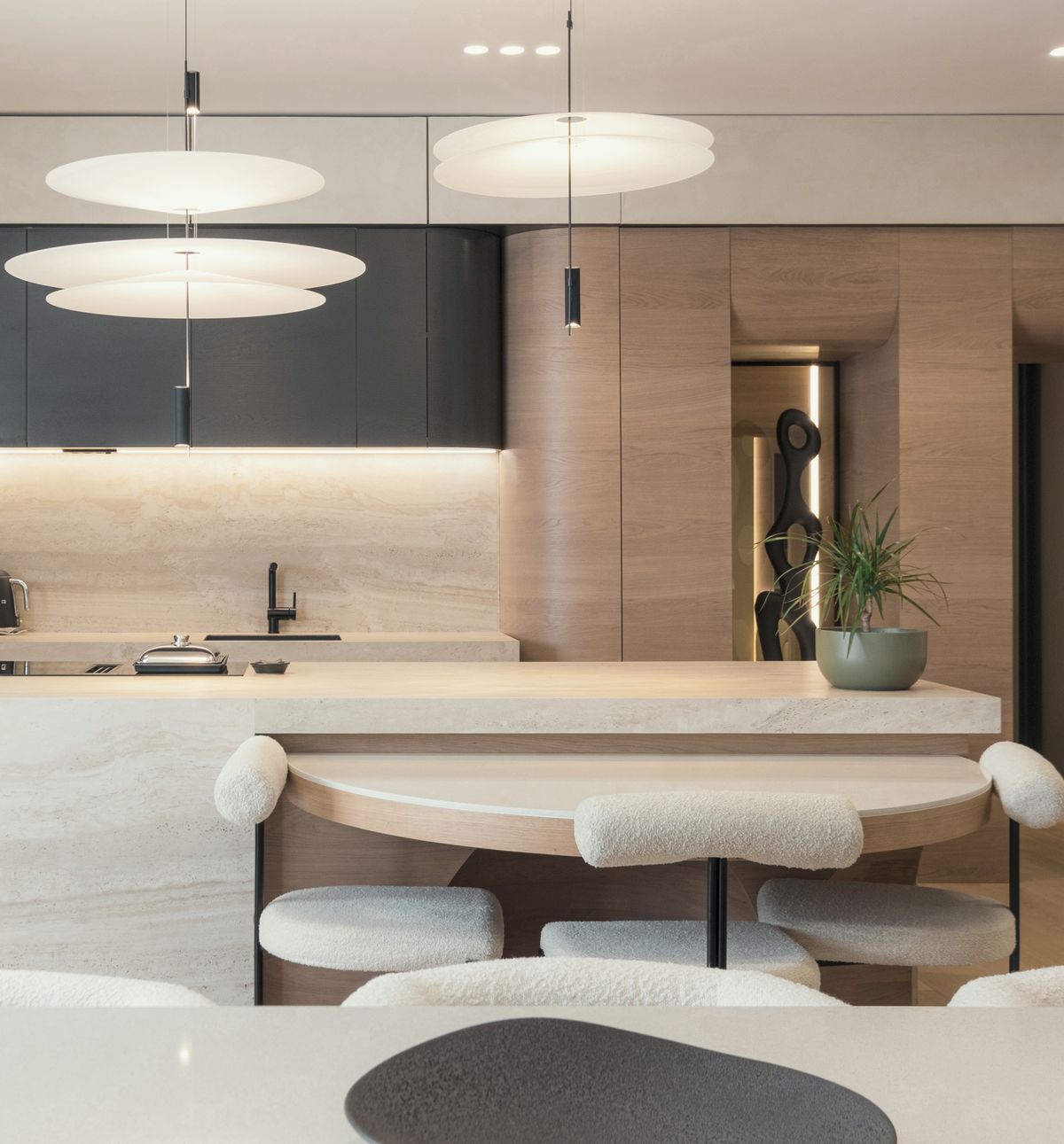 Dom obasjan skulpturalnom formom - Enterijer stana - 9147