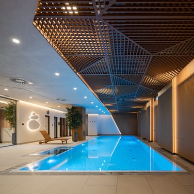 Enterijer SPA zone u okviru stambene zgrade u Zemunu